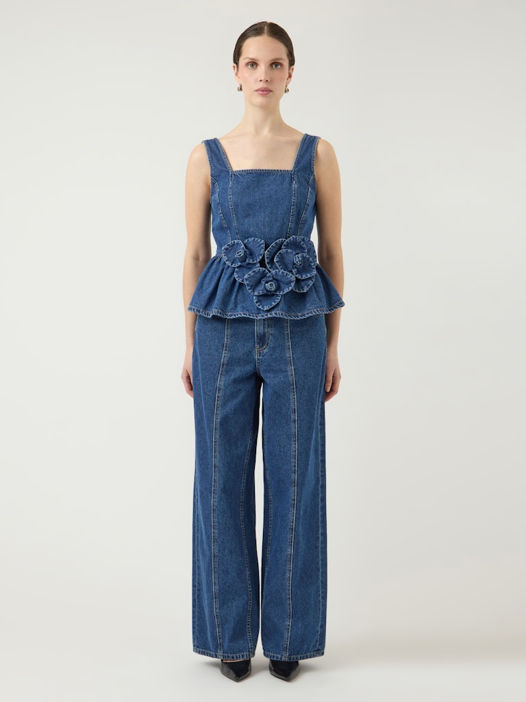 YAS | ELSIE MW WIDE JEANS - MEDIUM BLUE DENIM