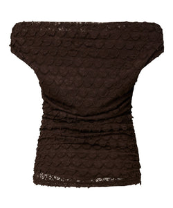 YAS | KATANA SL OFF SHOULDER TOP - COFFEE BEAN