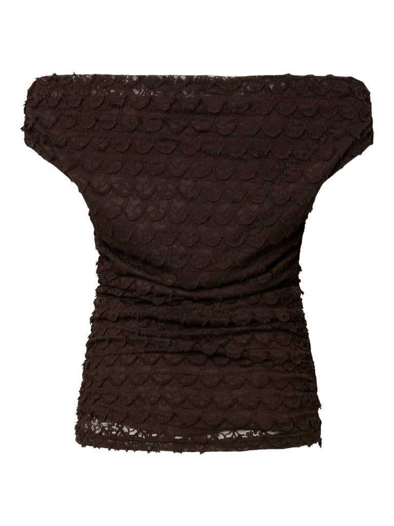 YAS | KATANA SL OFF SHOULDER TOP - COFFEE BEAN