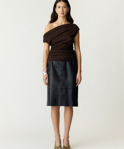 YAS | KATANA SL OFF SHOULDER TOP - COFFEE BEAN