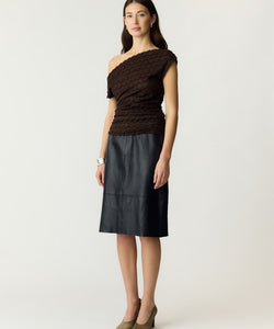 YAS | KATANA SL OFF SHOULDER TOP - COFFEE BEAN