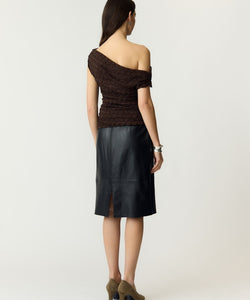 YAS | KATANA SL OFF SHOULDER TOP - COFFEE BEAN
