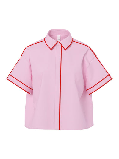 YAS | LEE SS PIPING SHIRT - PINK LADY