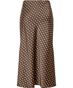 YAS | PELLA HW MIDI SKIRT - PINECONE ECRU DOTS