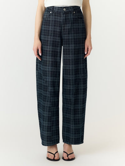 YAS | LUA HW BARREL JEANS - STORY / DARK BLUE DENIM