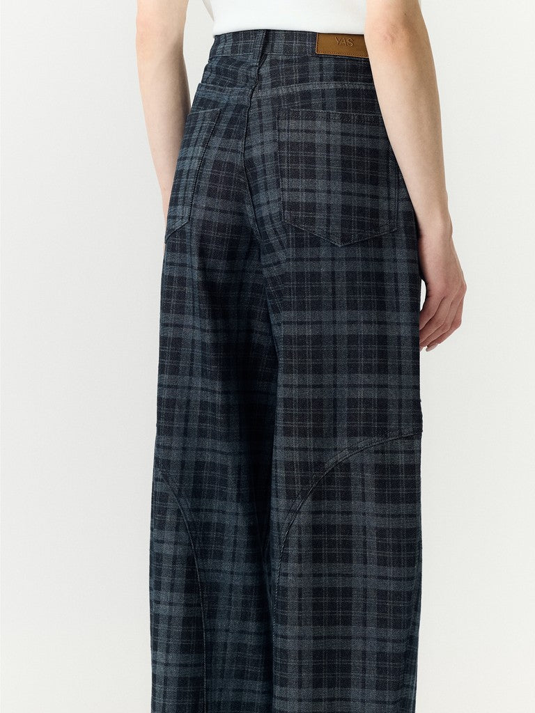 YAS | LUA HW BARREL JEANS - STORY / DARK BLUE DENIM
