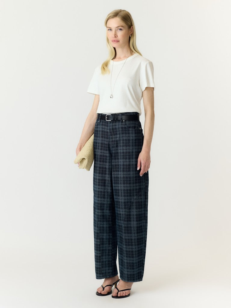 YAS | LUA HW BARREL JEANS - STORY / DARK BLUE DENIM