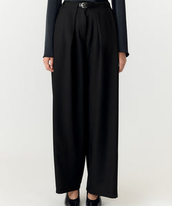 YAS | BELTILO HW BELTED PANTS - BLACK