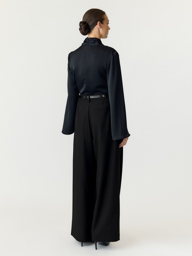 YAS | BELTILO HW BELTED PANTS - BLACK