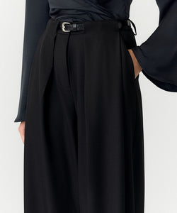 YAS | BELTILO HW BELTED PANTS - BLACK