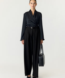 YAS | BELTILO HW BELTED PANTS - BLACK