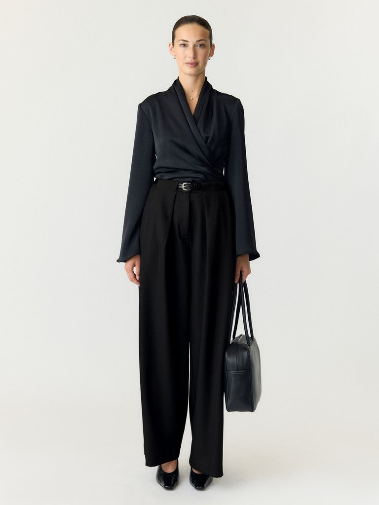 YAS | BELTILO HW BELTED PANTS - BLACK