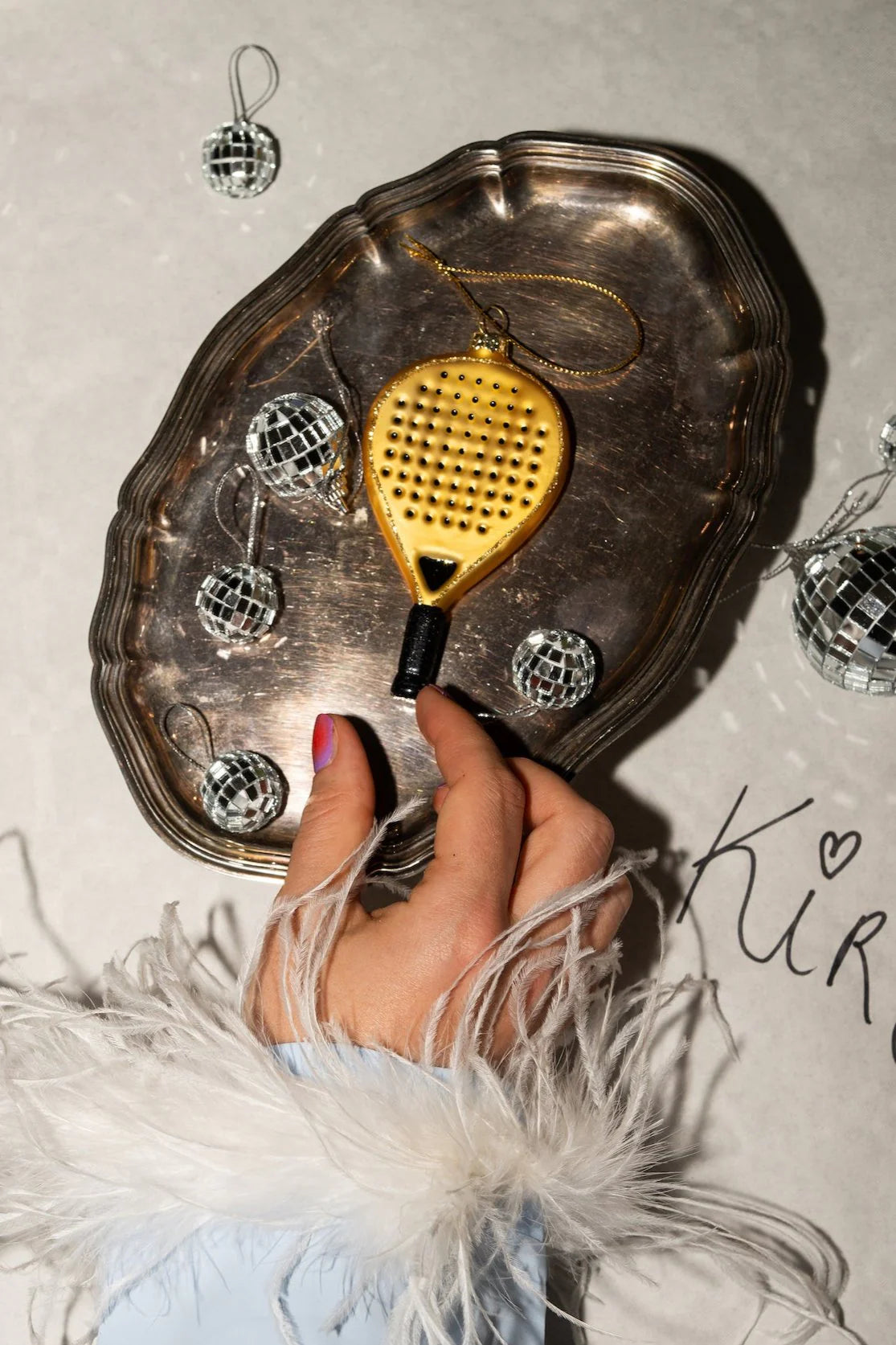 YUP IN DE BOOM | KERSTORNAMENT - PADELRACKET GOUD