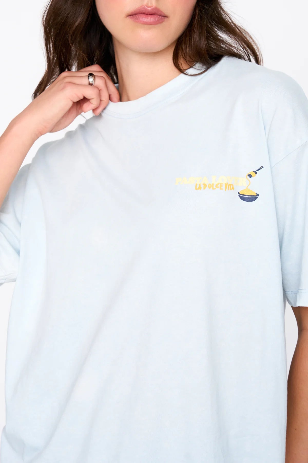 PASTA LOVER TEE - LIGHT BLUE