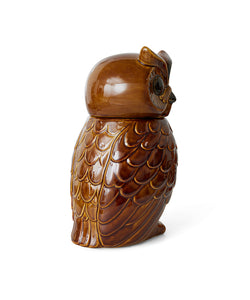 HKliving | CERAMIC OWL JAR - ROASTED