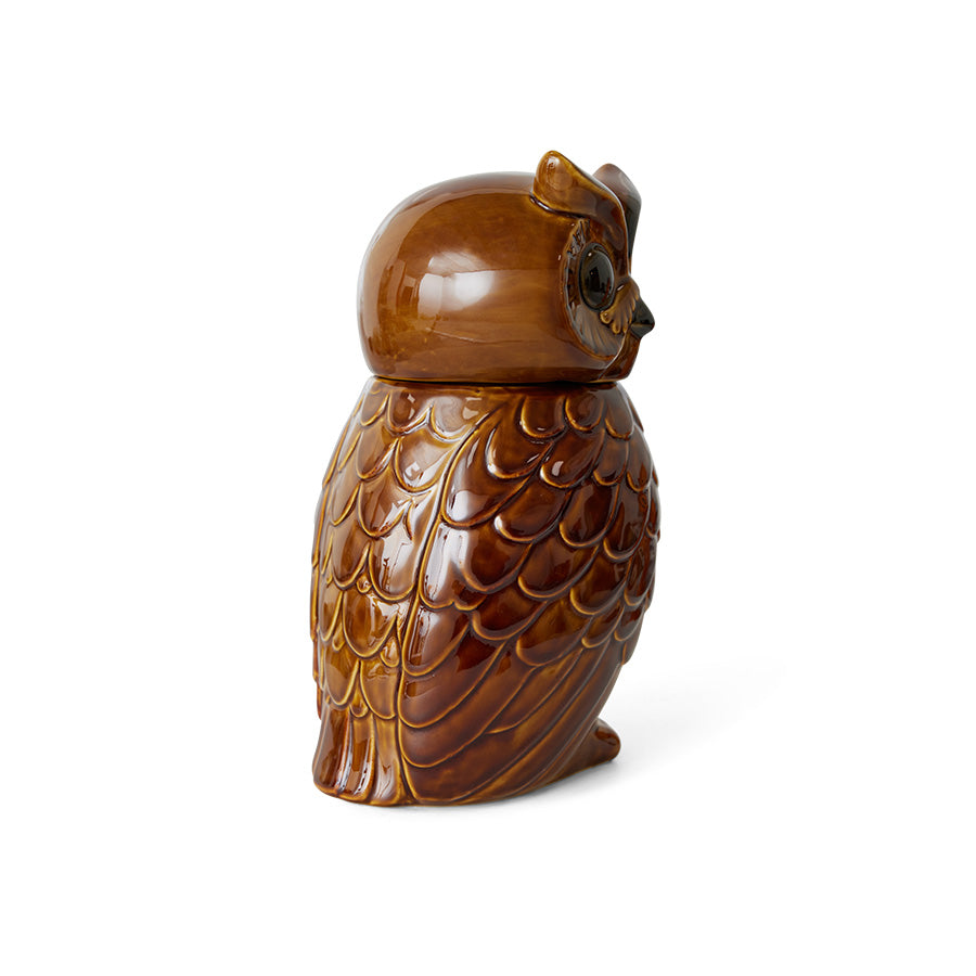 HKliving | CERAMIC OWL JAR - ROASTED