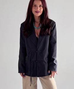 ANNABEL TIE BLAZER - NAVY