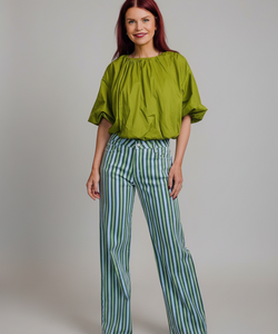 MAYTE STRIPED JEANS - GREEN