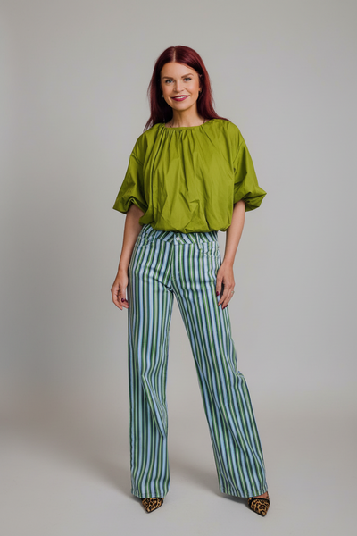 MAYTE STRIPED JEANS - GREEN