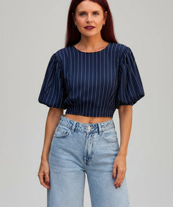 SAINT PINSTRIPED SHIRT - NAVY