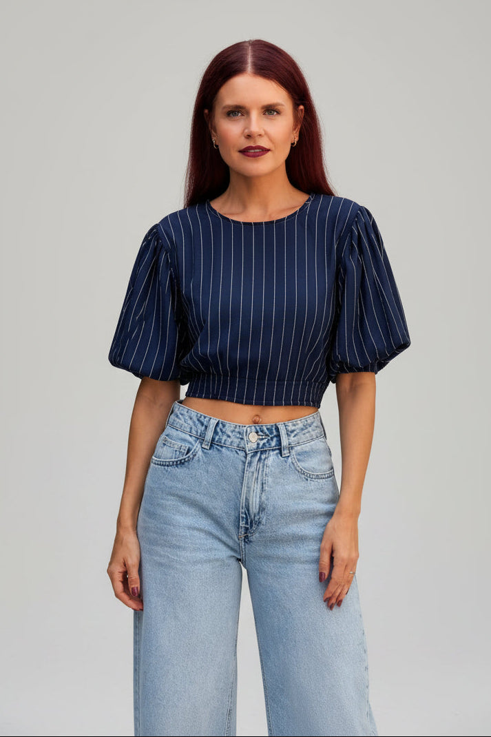 SAINT PINSTRIPED SHIRT - NAVY