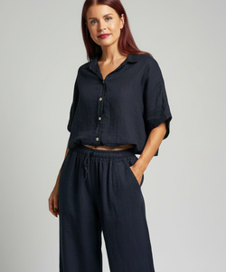 BOB & BILL RESORT COLLECTION| DAE BLOUSE - NAVY