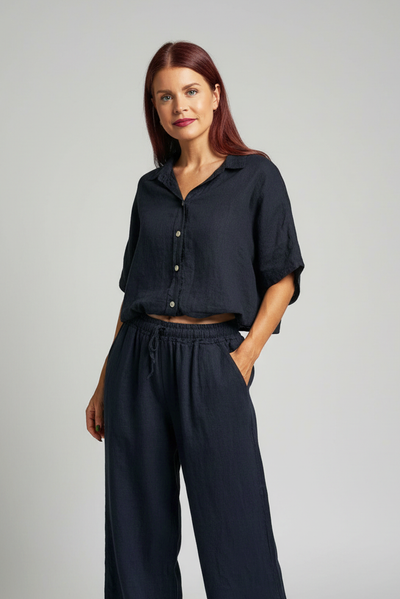 BOB & BILL RESORT COLLECTION| DAE BLOUSE - NAVY