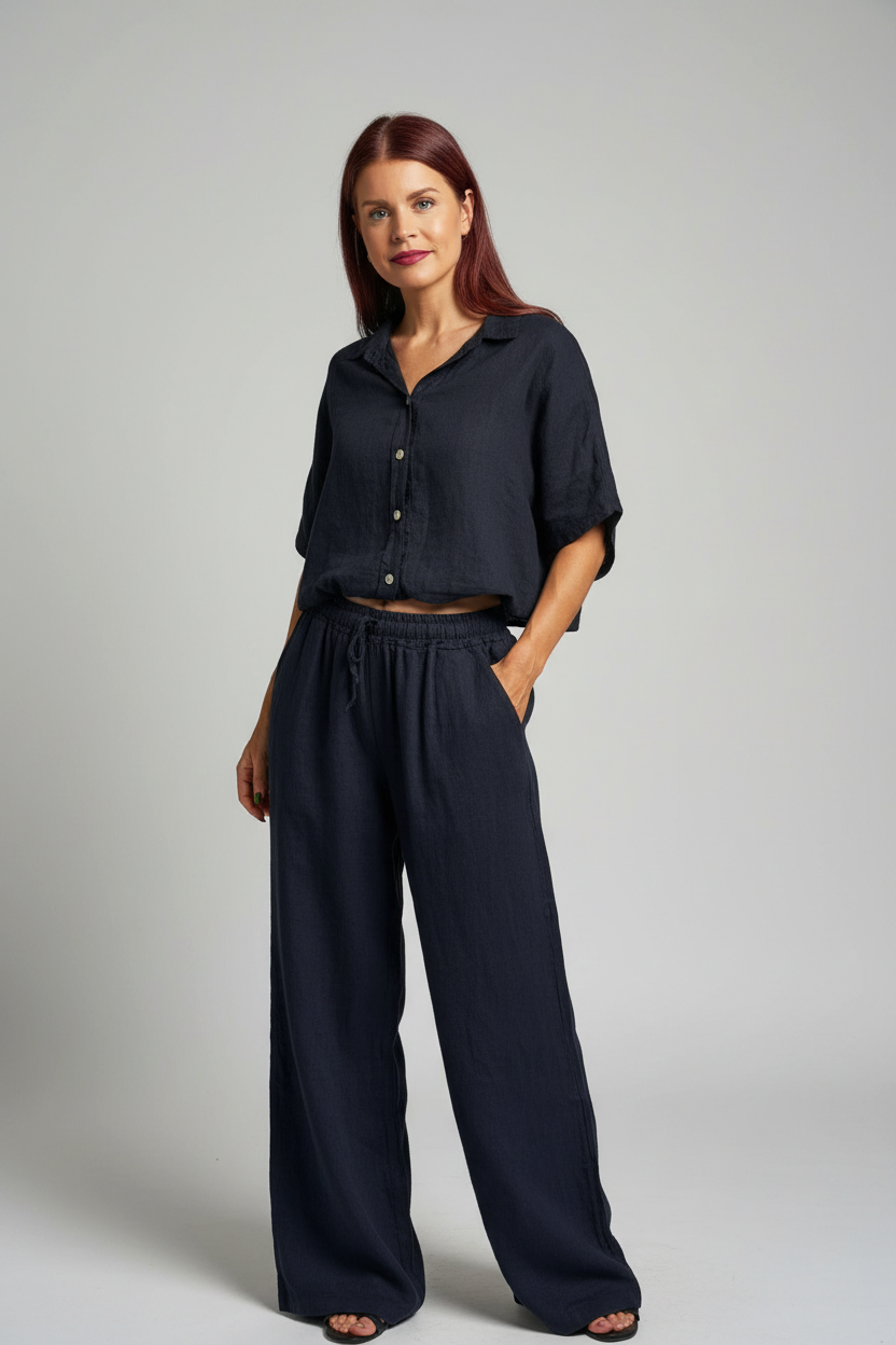 BOB & BILL RESORT COLLECTION| DAE BLOUSE - NAVY