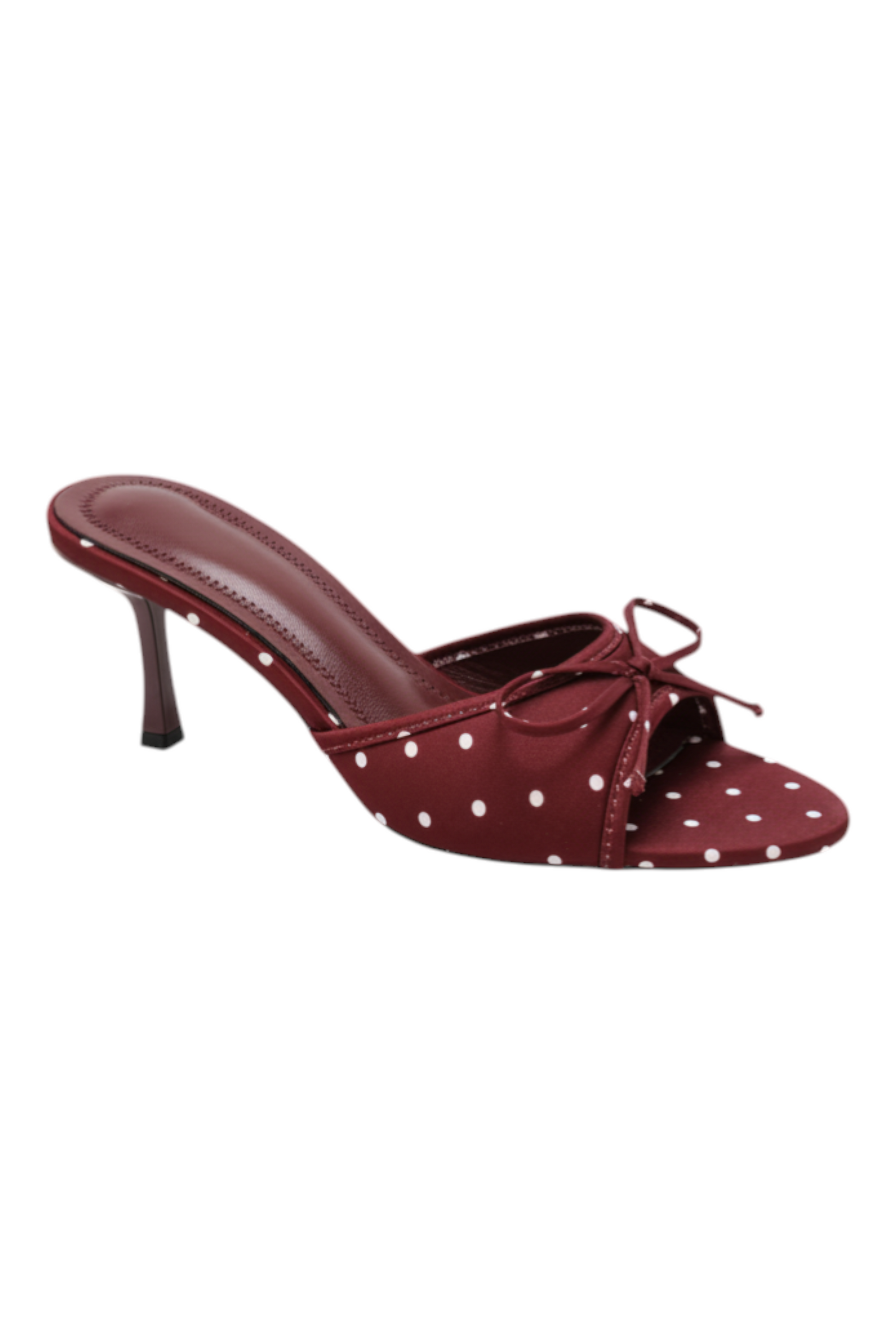 BOW TIE DOTS HEELS - BORDEAUX