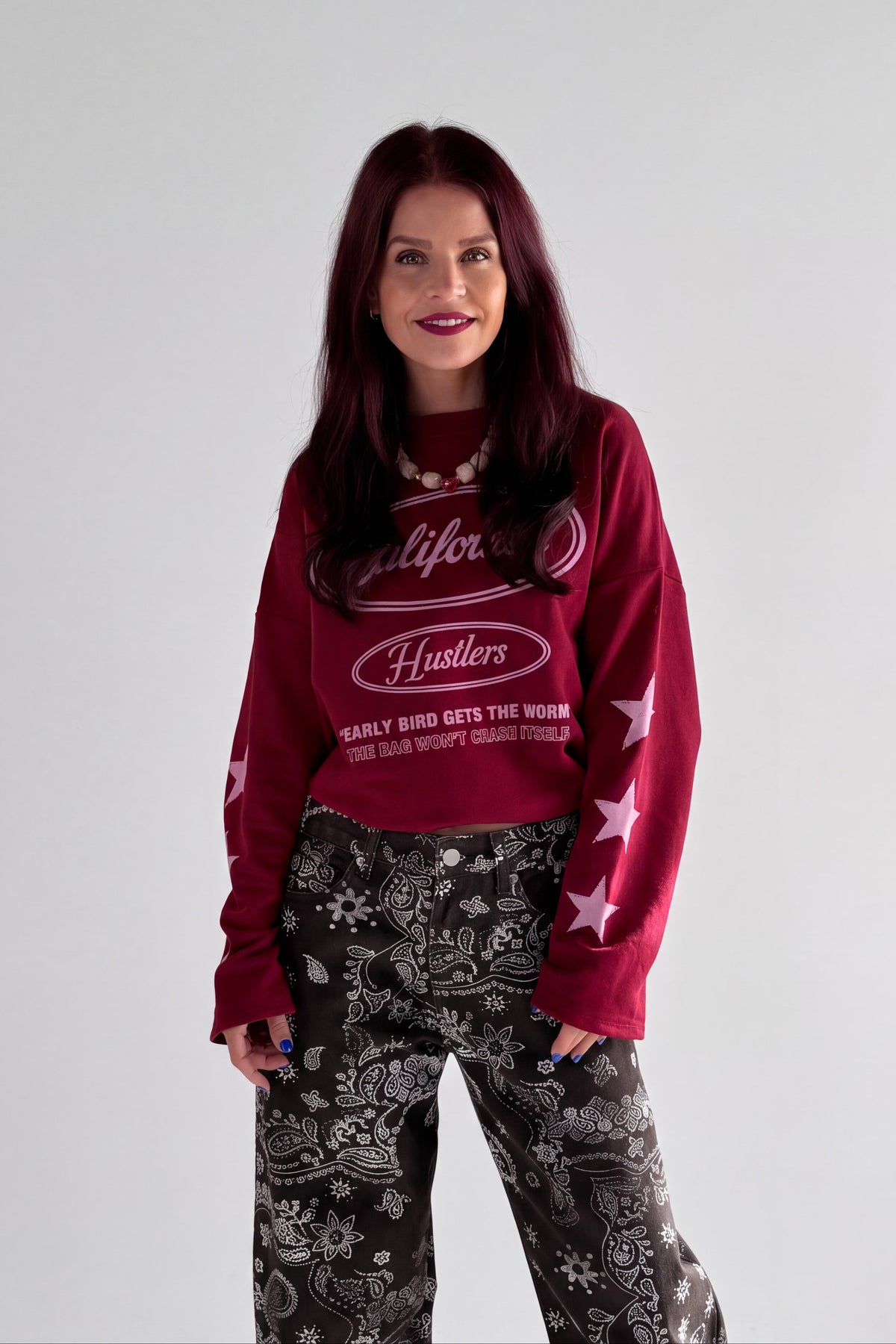 CALIFORNIA LONGSLEEVE SHIRT - BORDEAUX