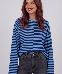 FRANKIE LS STRIPED SHIRT - BLUE/NAVY