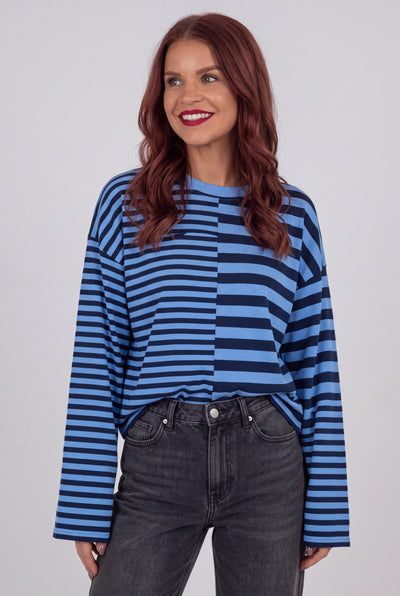 FRANKIE LS STRIPED SHIRT - BLUE/NAVY