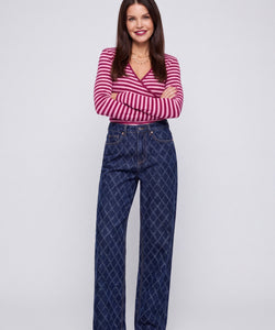 BONNYE WIDE LEG JEANS - RELIEF BLUE