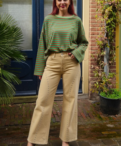 SAMMIE SUMMER STRIPED SHIRT - GREEN/BROWN