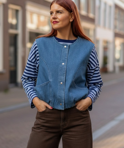 CLEO DENIM GILET - BLUE