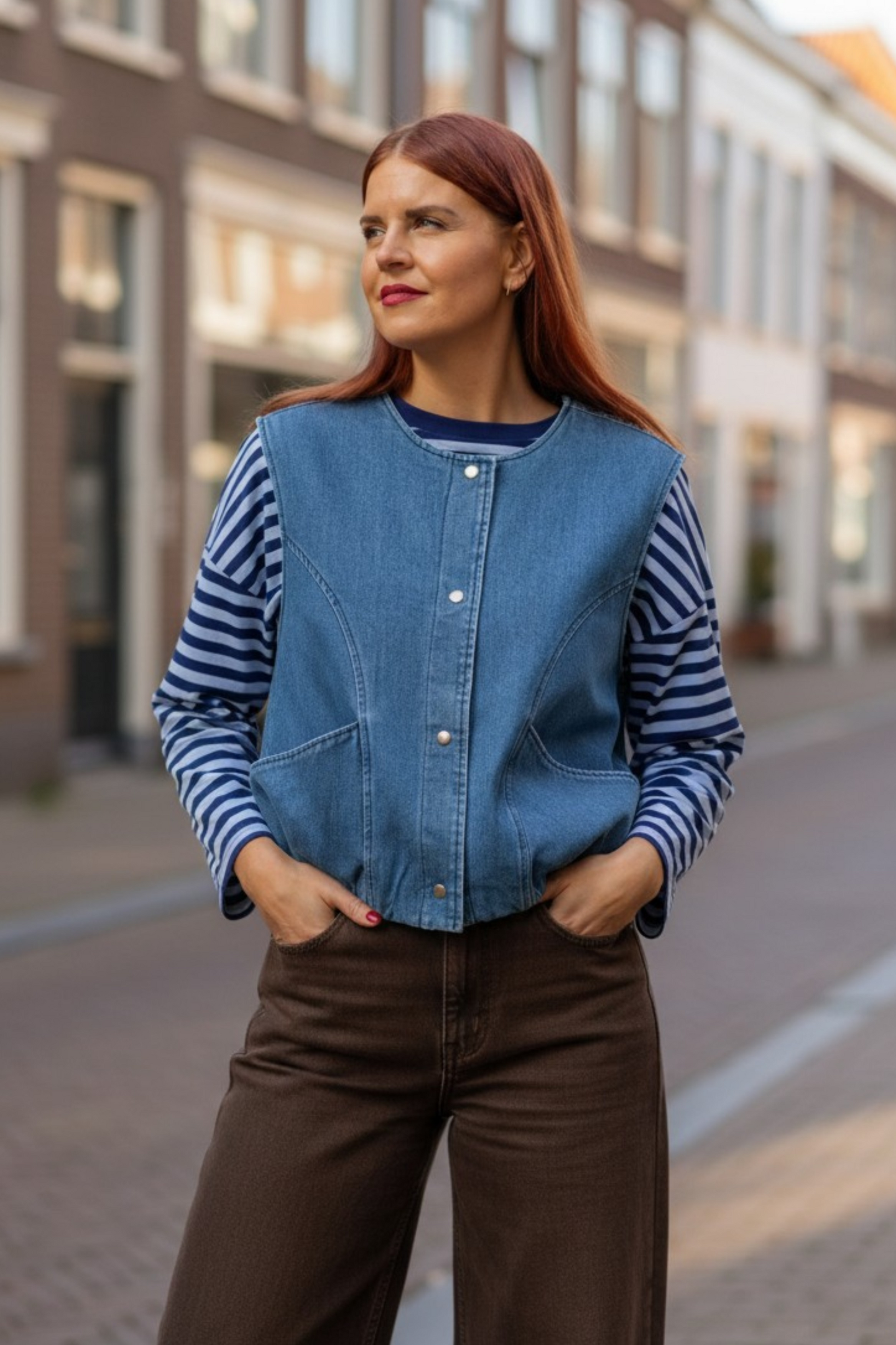CLEO DENIM GILET - BLUE