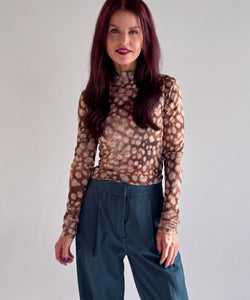 DREAM MESH TOP - CAMEL