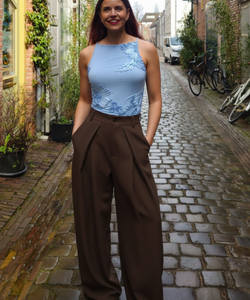 DEAN PLEATED PANTS - BROWN