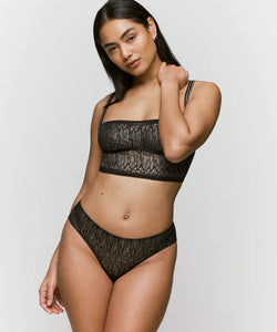 SARDA | TABEI BALCONETTE TOP - BLACK METALLIC