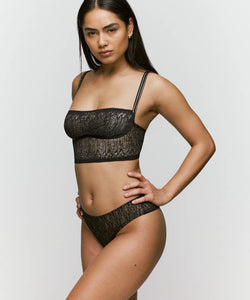 SARDA | TABEI BALCONETTE TOP - BLACK METALLIC