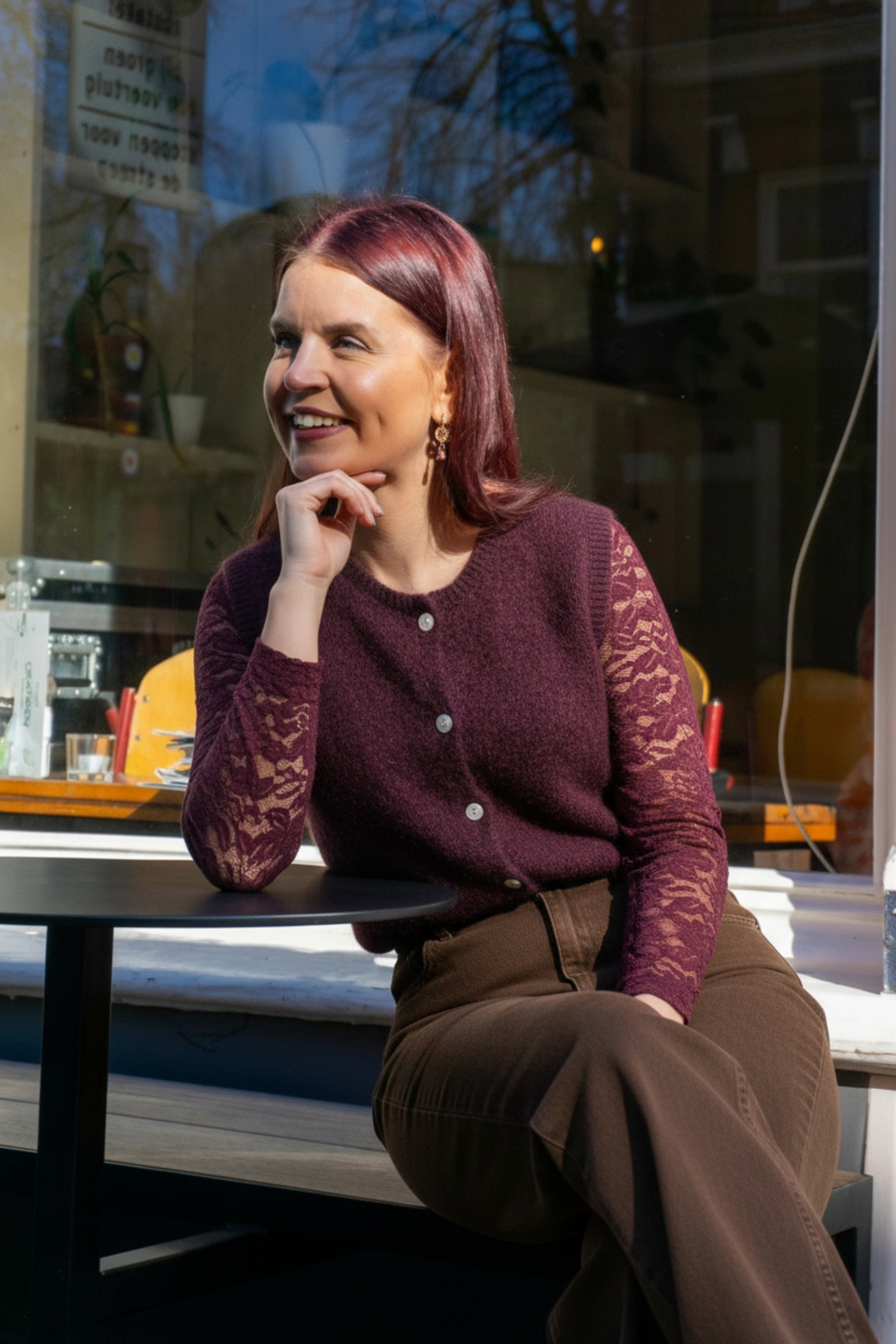 FILOU WOOL GILET - DARK PLUM