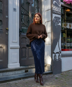 FLIRTY SEQUIN SKIRT - BLUE