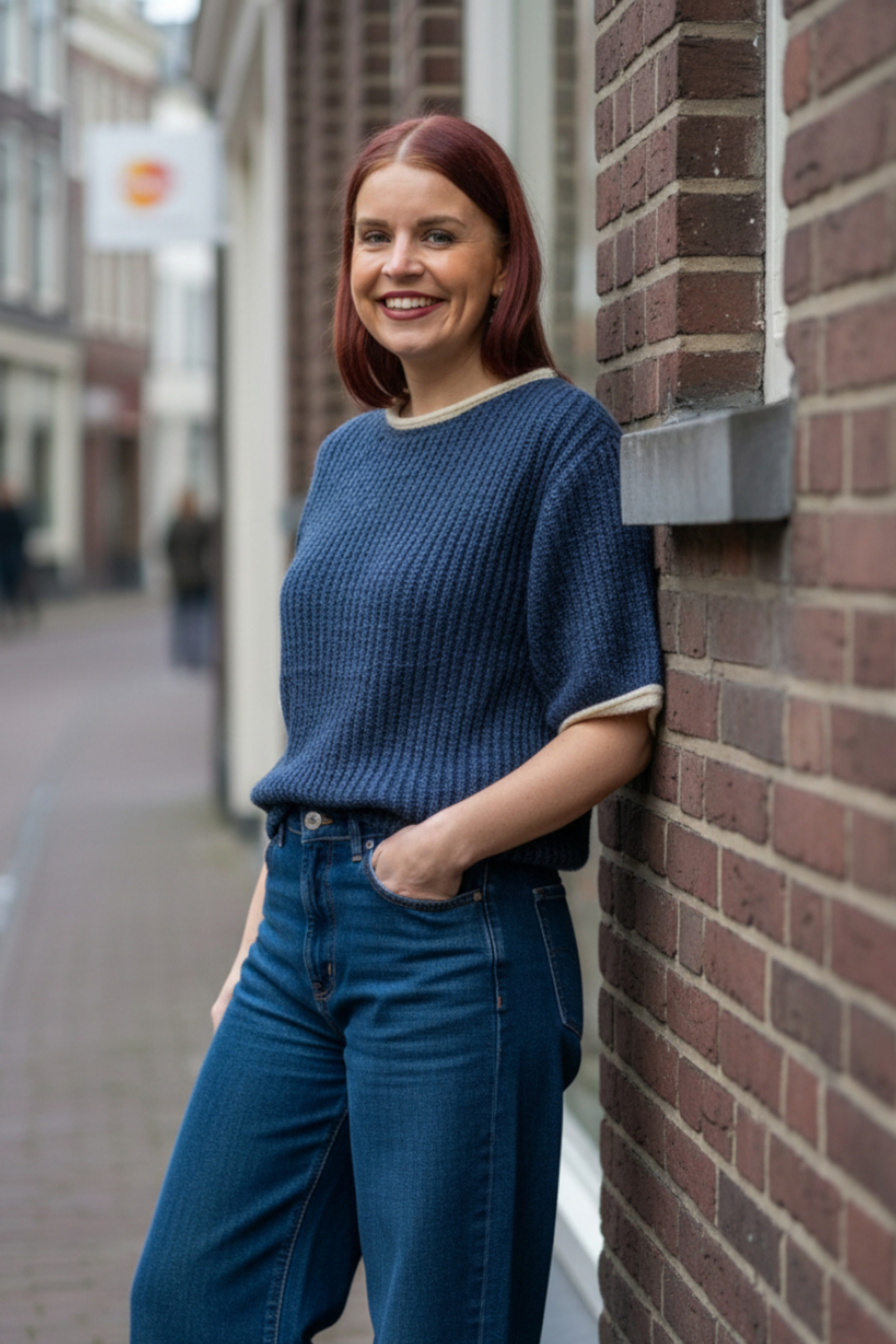 GWEN WOOL PULLOVER - NAVY