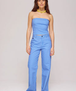 HARPER & YVE | FELICE STRAPLESS TOP - BLUE STRIPE