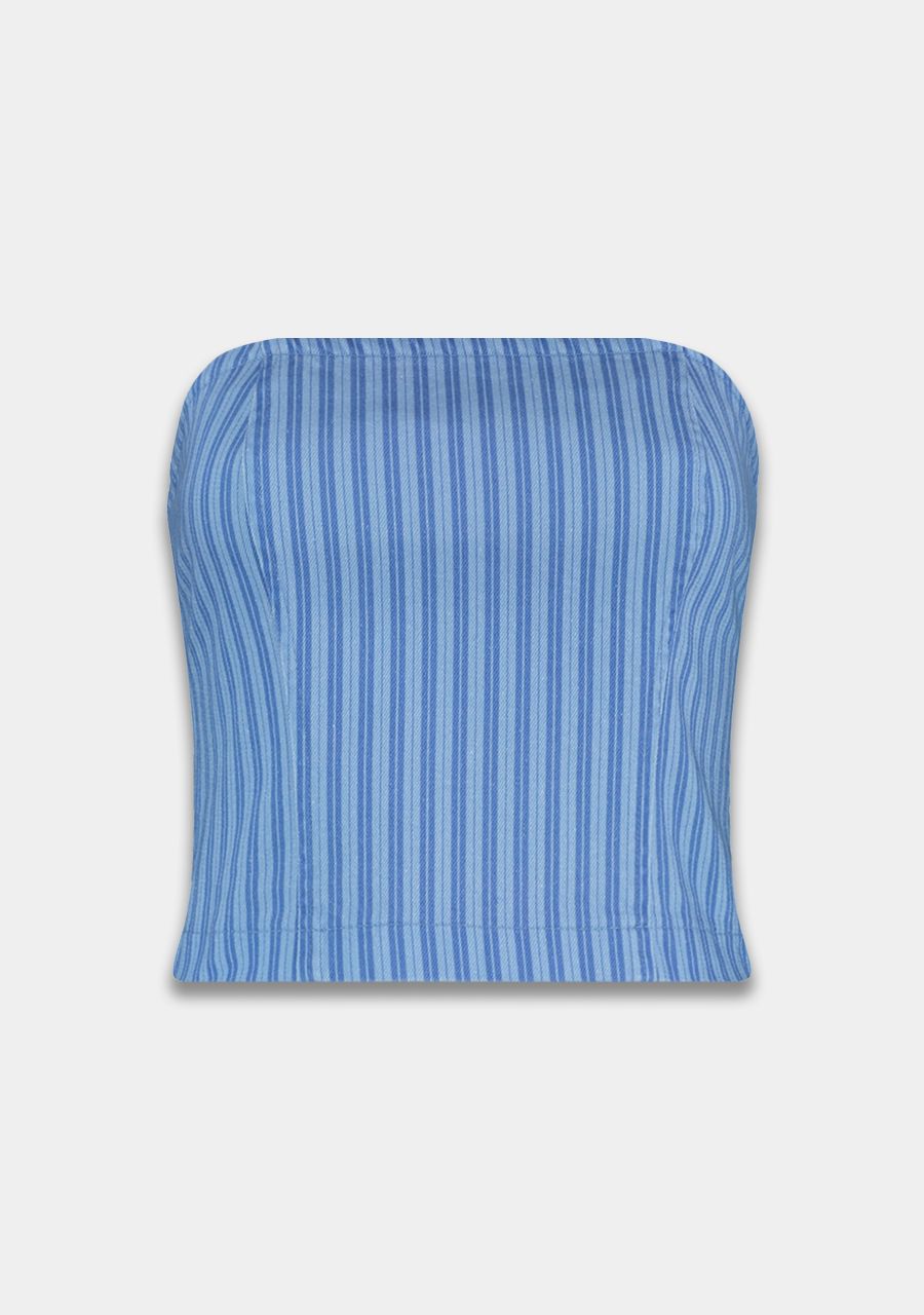 HARPER & YVE | FELICE STRAPLESS TOP - BLUE STRIPE