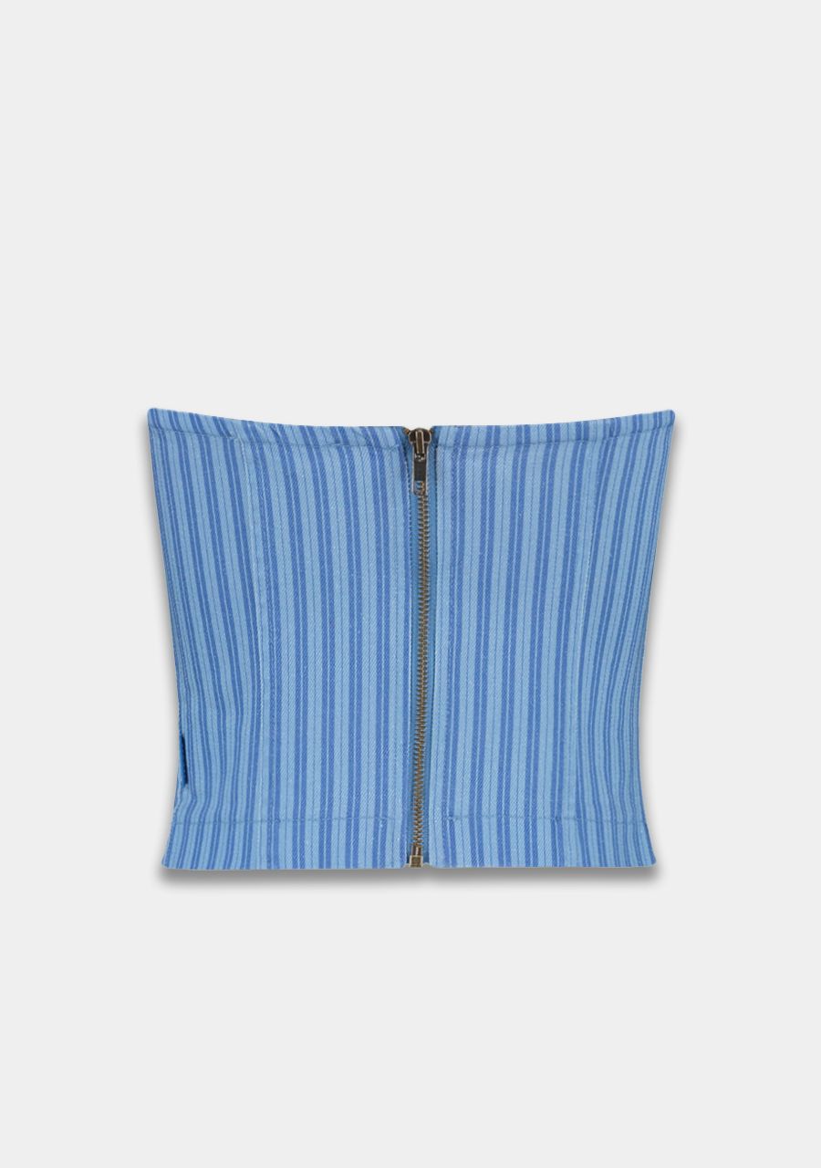 HARPER & YVE | FELICE STRAPLESS TOP - BLUE STRIPE