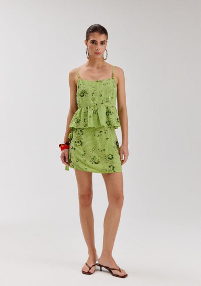 HARPER & YVE | NAOMI SKIRT - GREEN SEQUIN