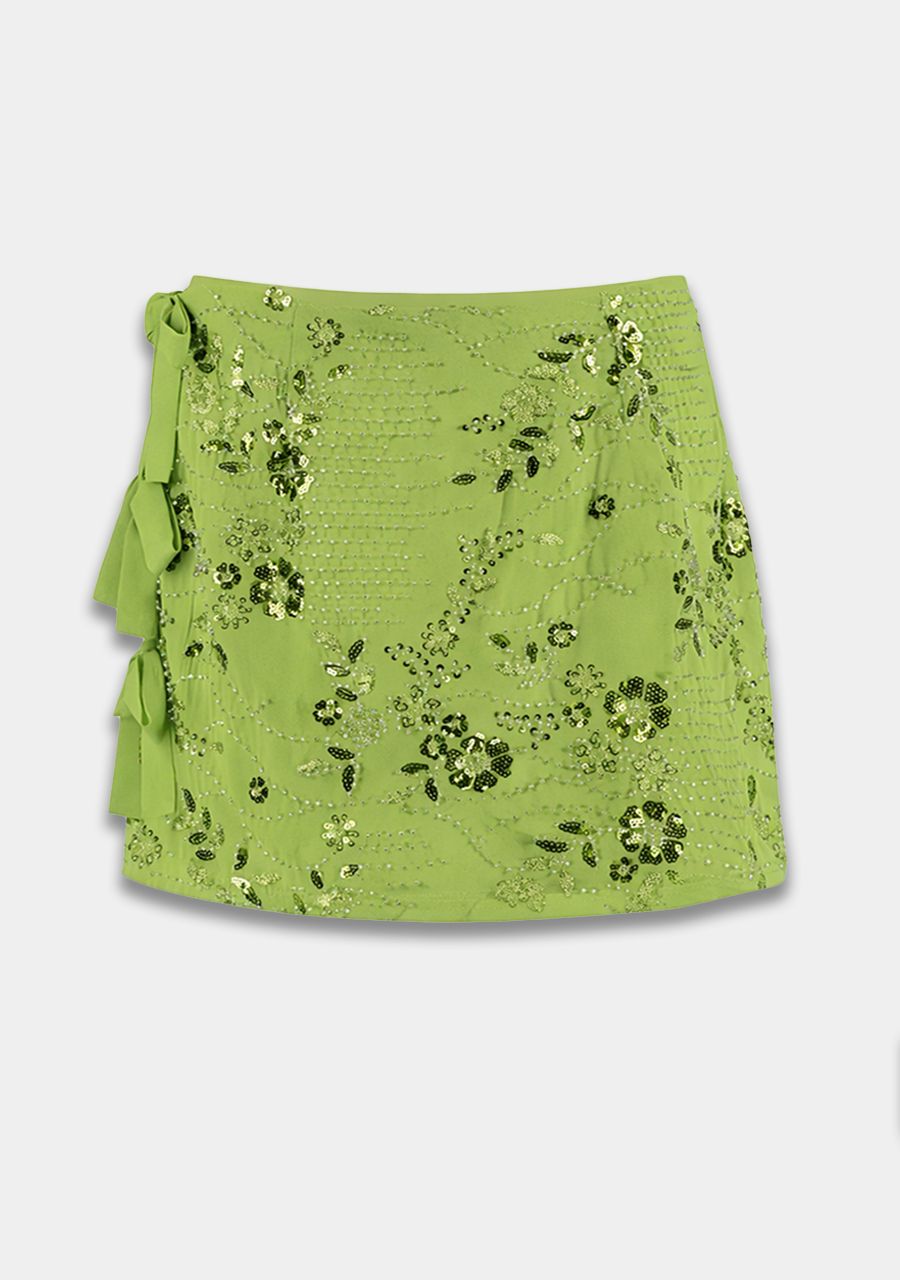 HARPER & YVE | NAOMI SKIRT - GREEN SEQUIN