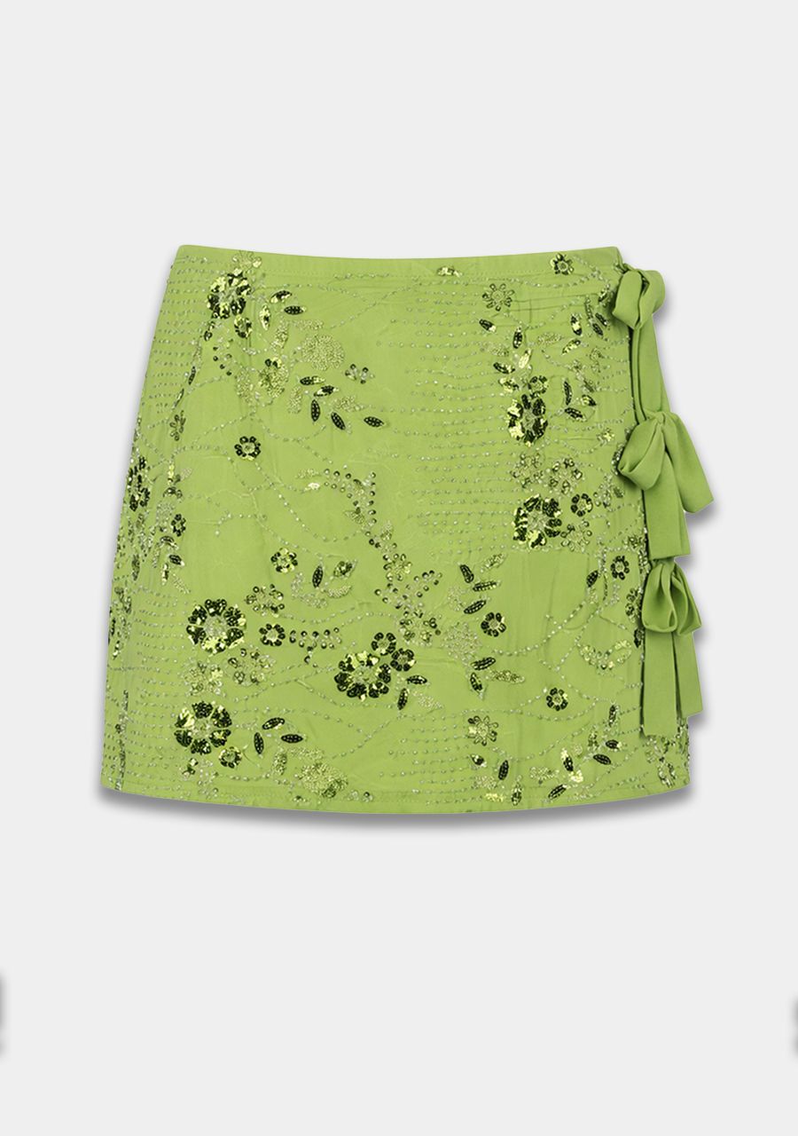 HARPER & YVE | NAOMI SKIRT - GREEN SEQUIN