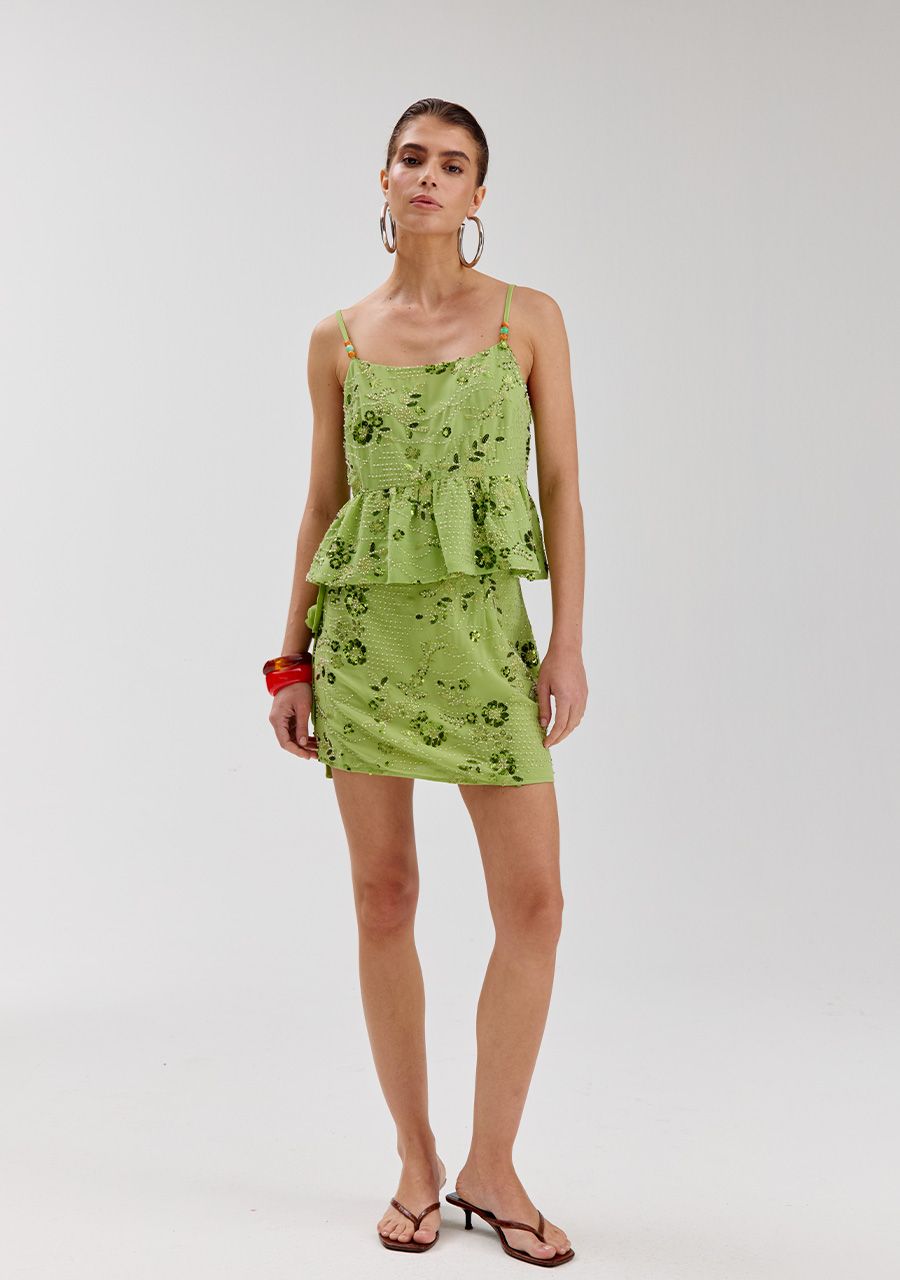 HARPER & YVE | DAY TOP - GREEN SEQUIN